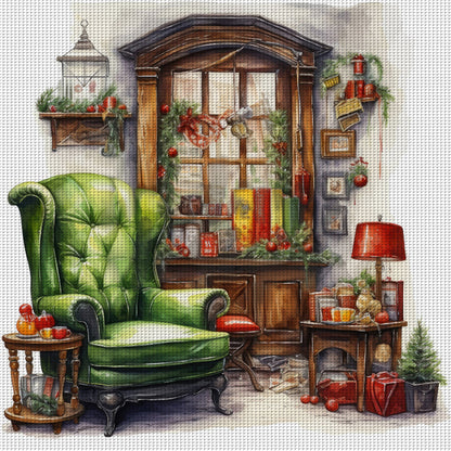 Sofa Window Sill - 11CT Stamped Cross Stitch 60*60CM