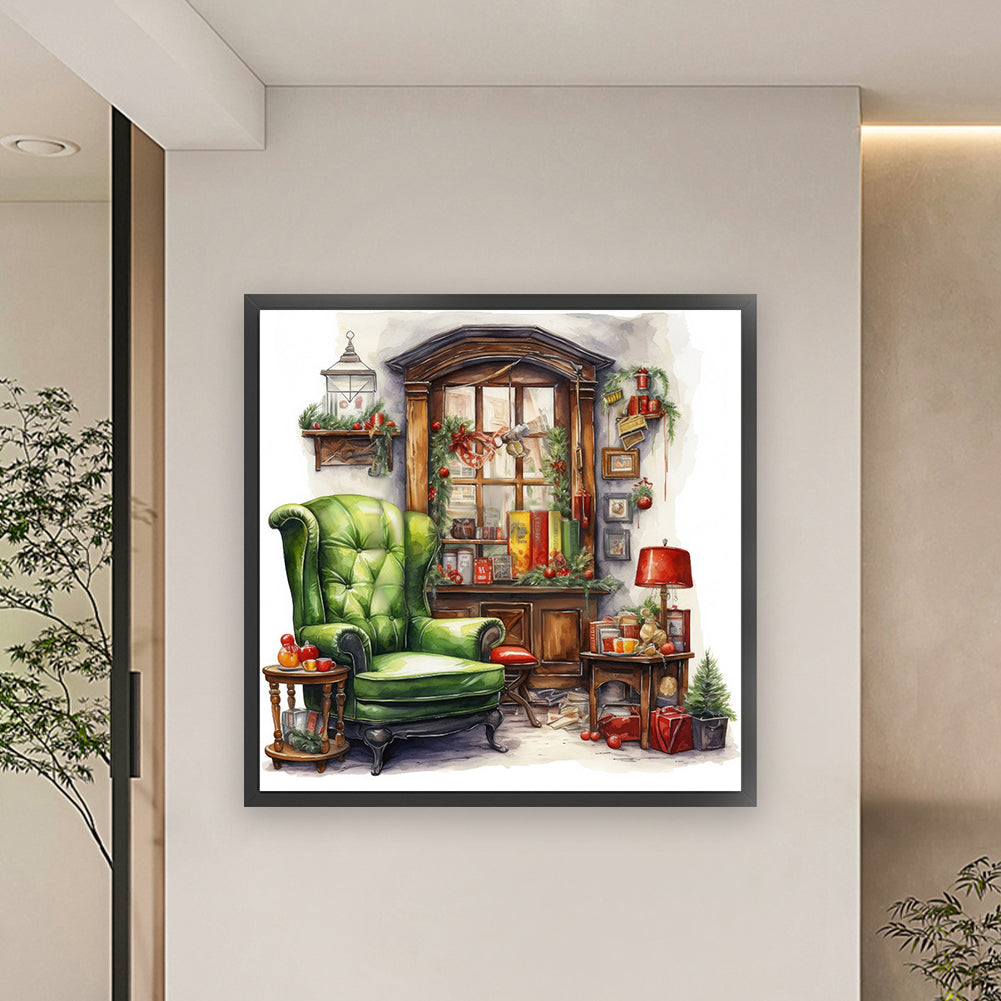 Sofa Window Sill - 11CT Stamped Cross Stitch 60*60CM