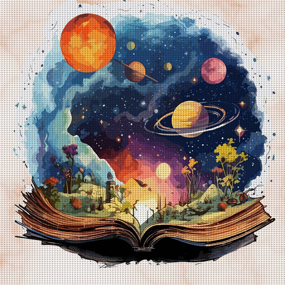 Planet Magic Book - 11CT Stamped Cross Stitch 50*50CM