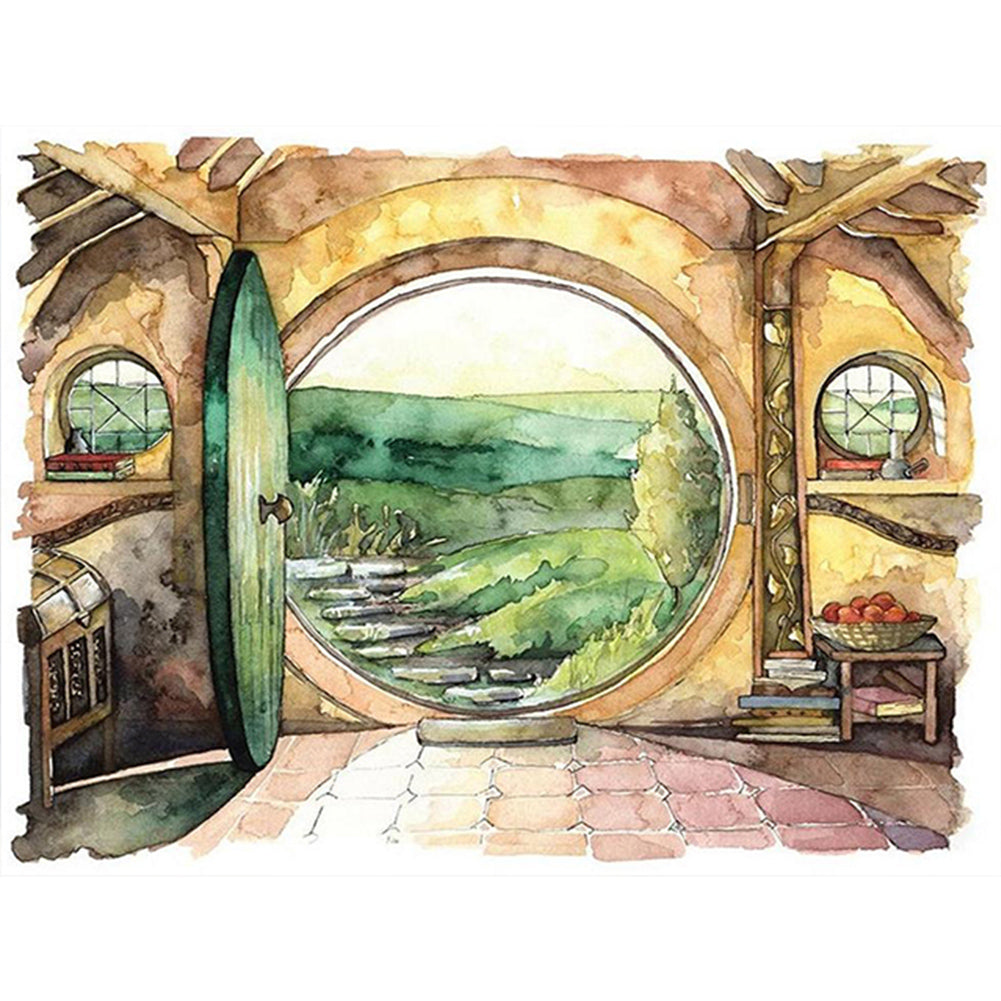 Window View - Full Round Drill Diamond Painting 40*30CM