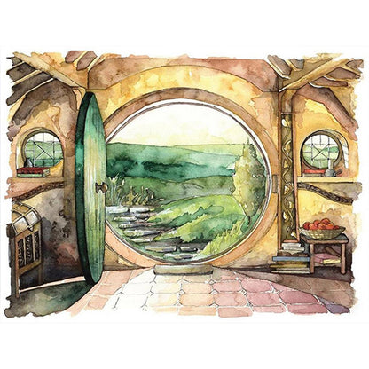 Window View - Full Round Drill Diamond Painting 40*30CM