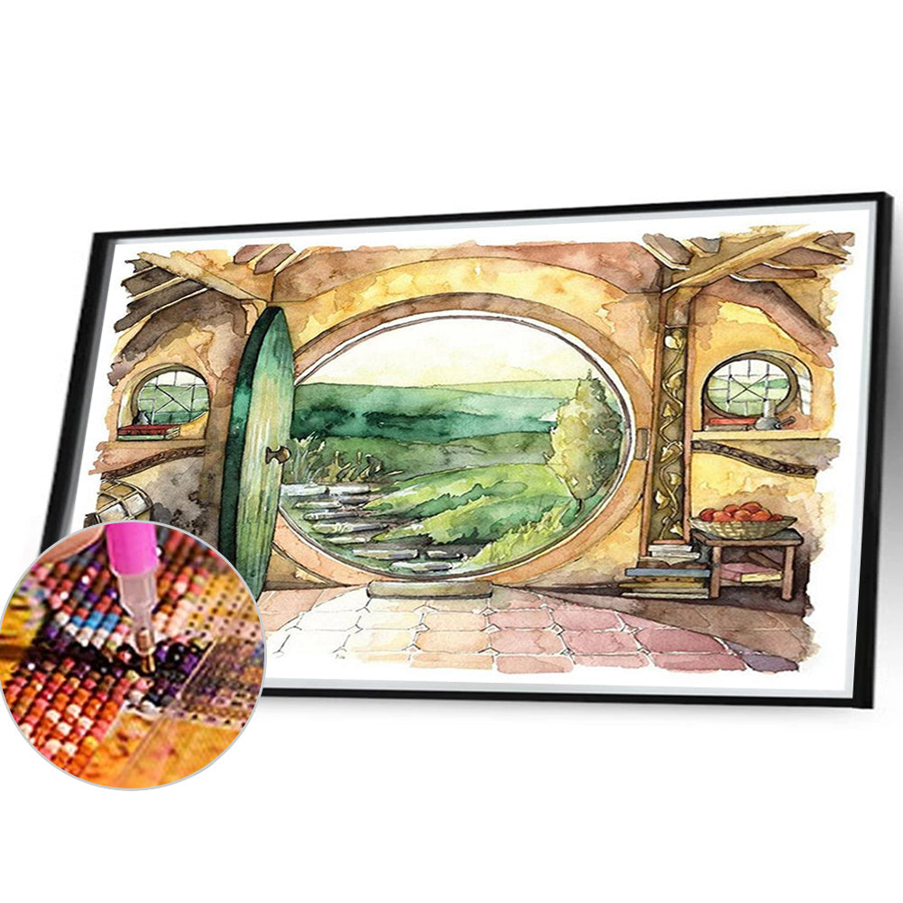 Window View - Full Round Drill Diamond Painting 40*30CM