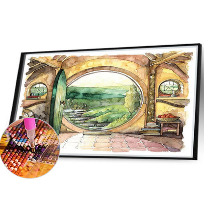 Window View - Full Round Drill Diamond Painting 40*30CM