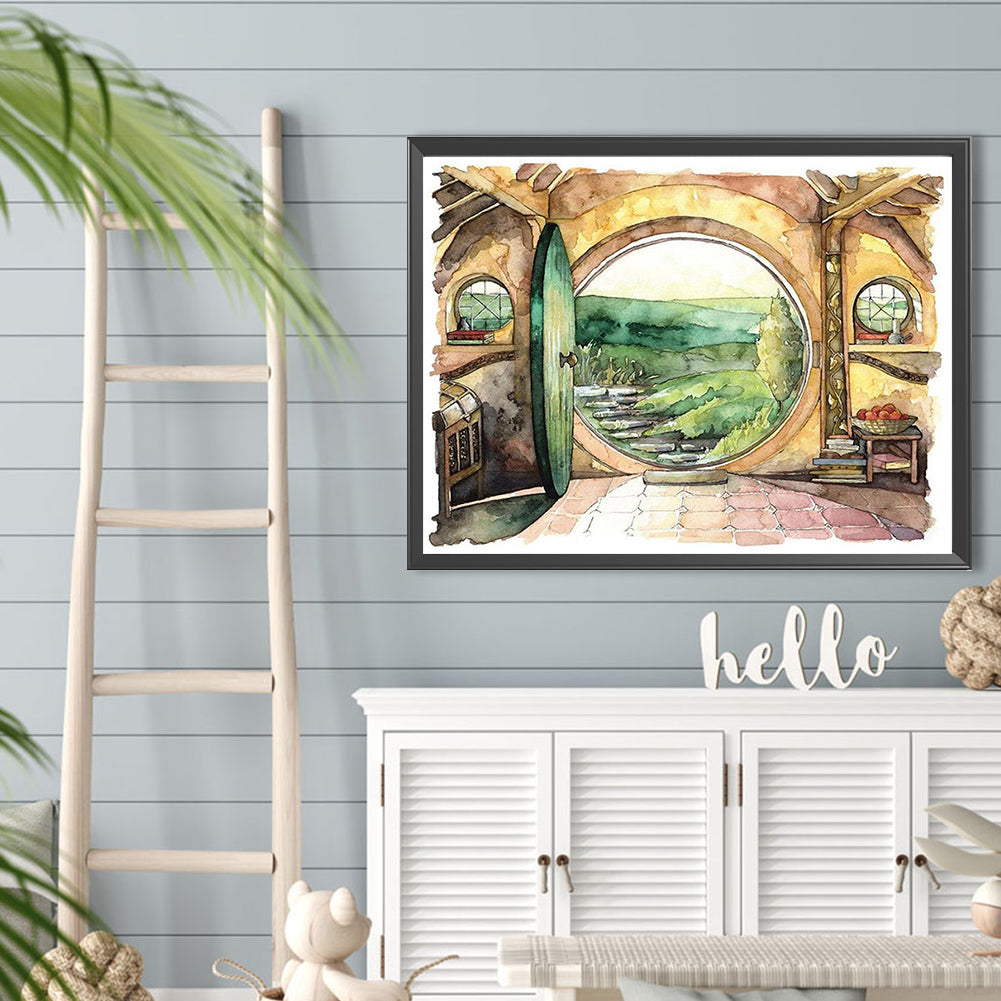 Window View - Full Round Drill Diamond Painting 40*30CM