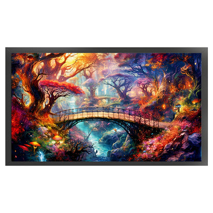 Mysterious Forest Suspension Bridge - 11CT Stamped Cross Stitch 90*50CM