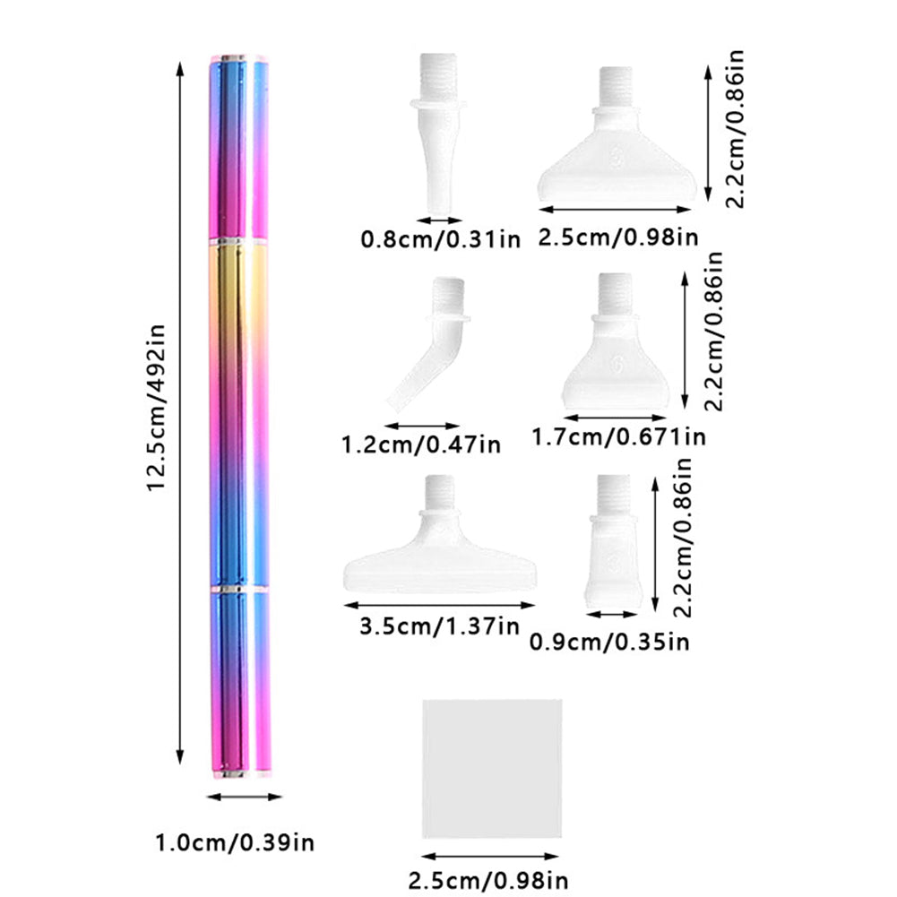 Diamond Painting Art Drill Pens Screw Thread Tips with 6 Glue Clay (Transparent)