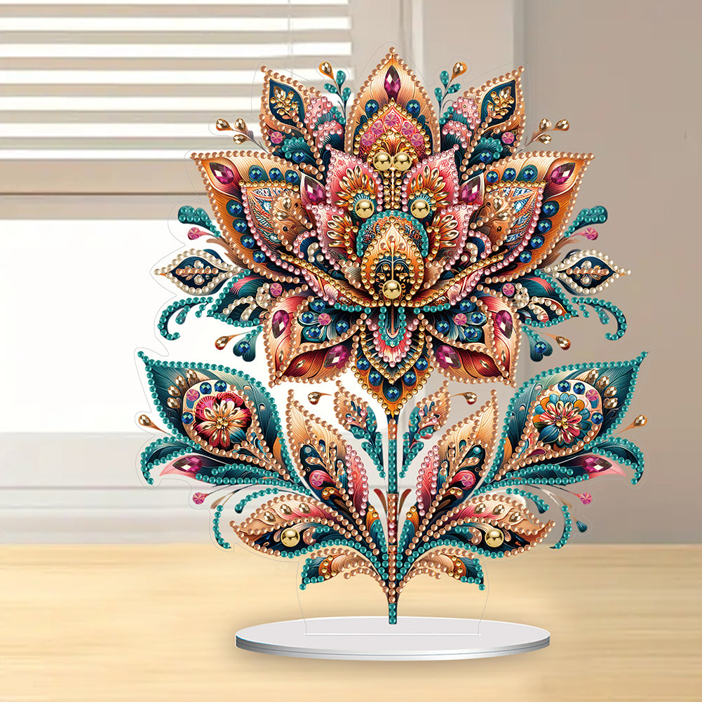 Diamond Painting Desktop Decoration for Office Desktop Decor (Gorgeous Flower)