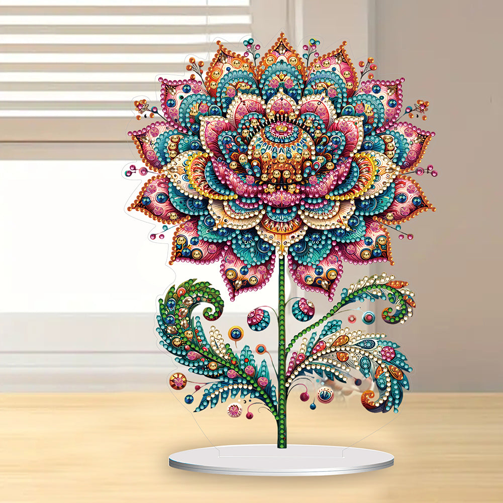 Diamond Painting Desktop Decoration for Office Desktop Decor (Gorgeous Flower)