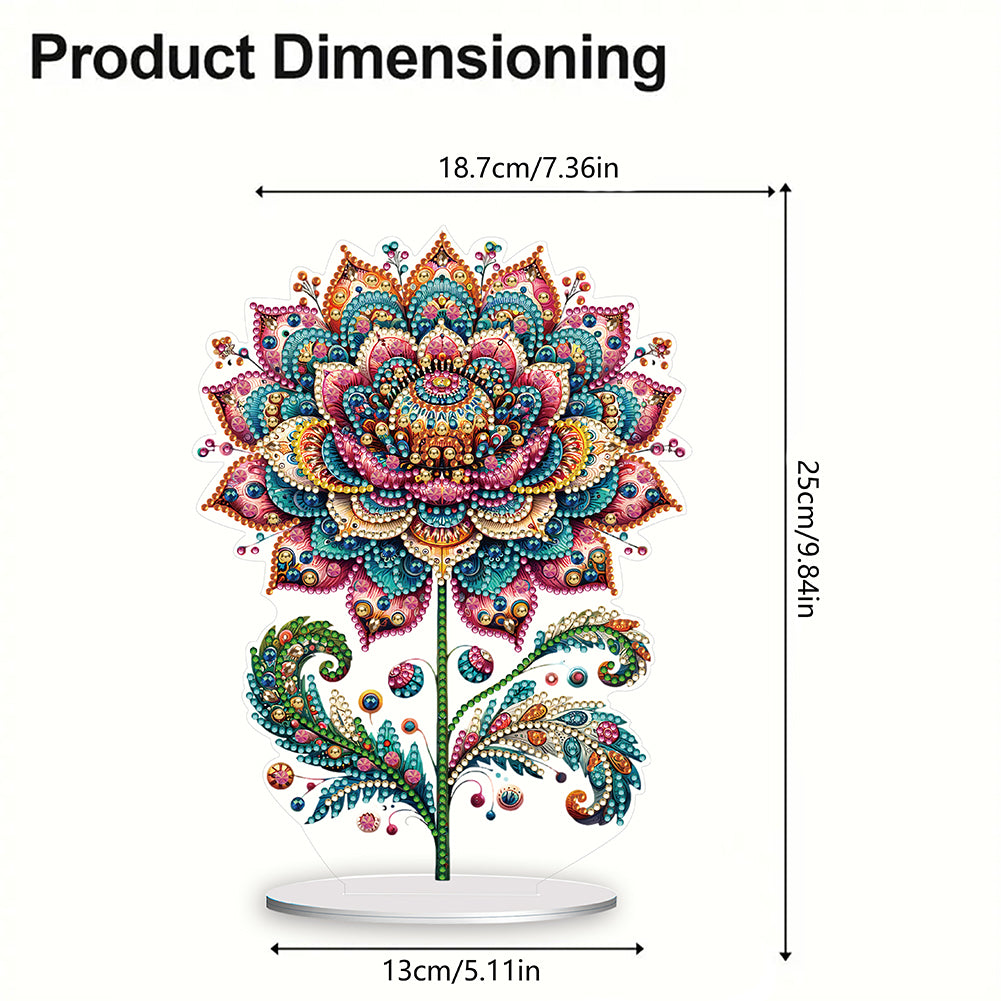 Diamond Painting Desktop Decoration for Office Desktop Decor (Gorgeous Flower)