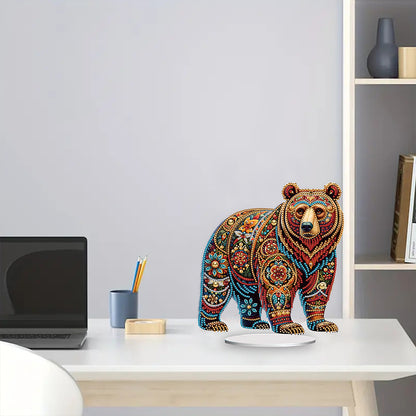 Diamond Painting Desktop Decoration for Office Desktop Decor (Gorgeous Bear)