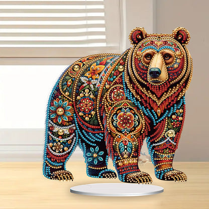 Diamond Painting Desktop Decoration for Office Desktop Decor (Gorgeous Bear)