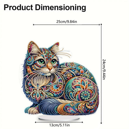 Diamond Painting Desktop Decoration for Office Desktop Decor (Gorgeous Cat)