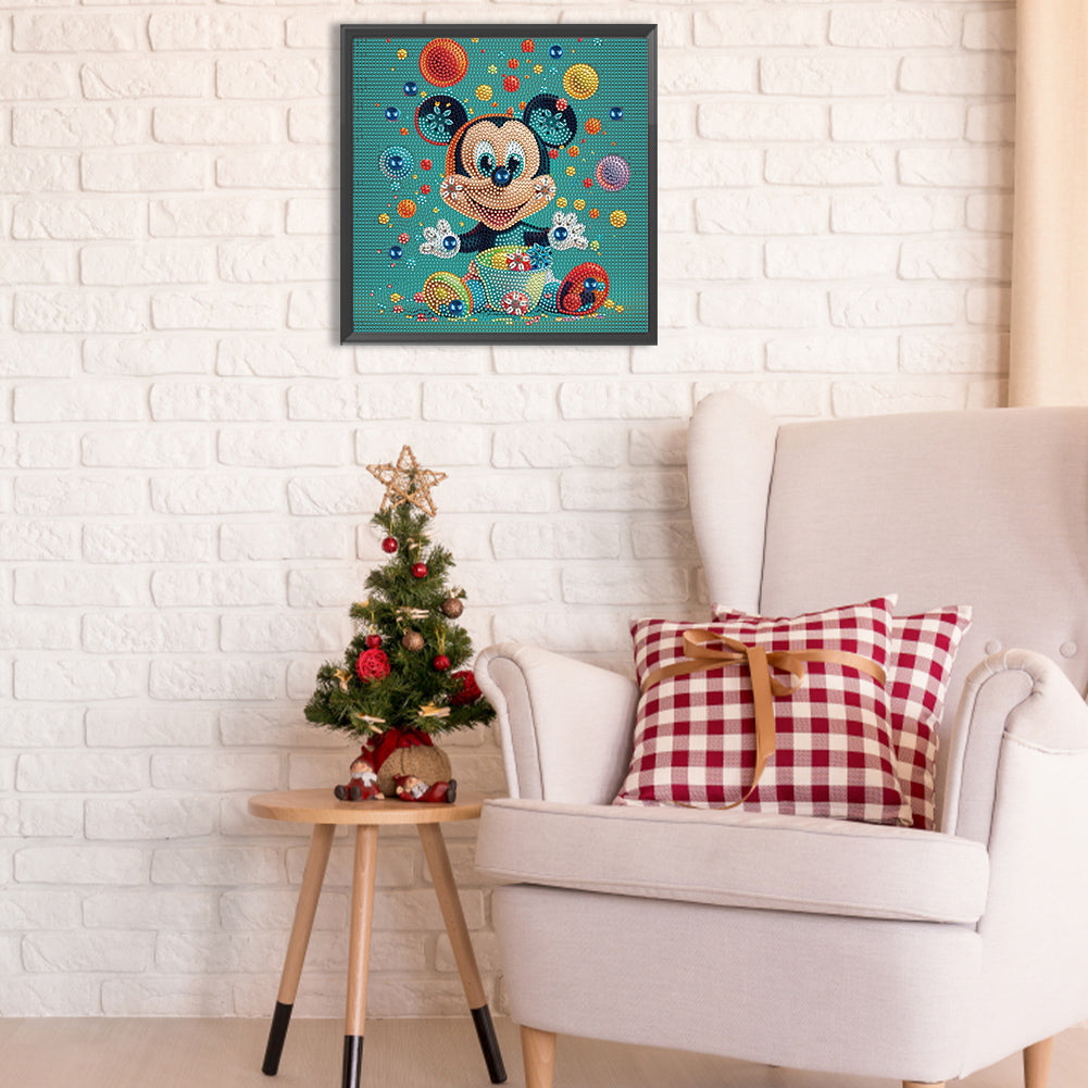 Cartoon Mickey - Full Special Shaped Drill Diamond Painting 30*30CM