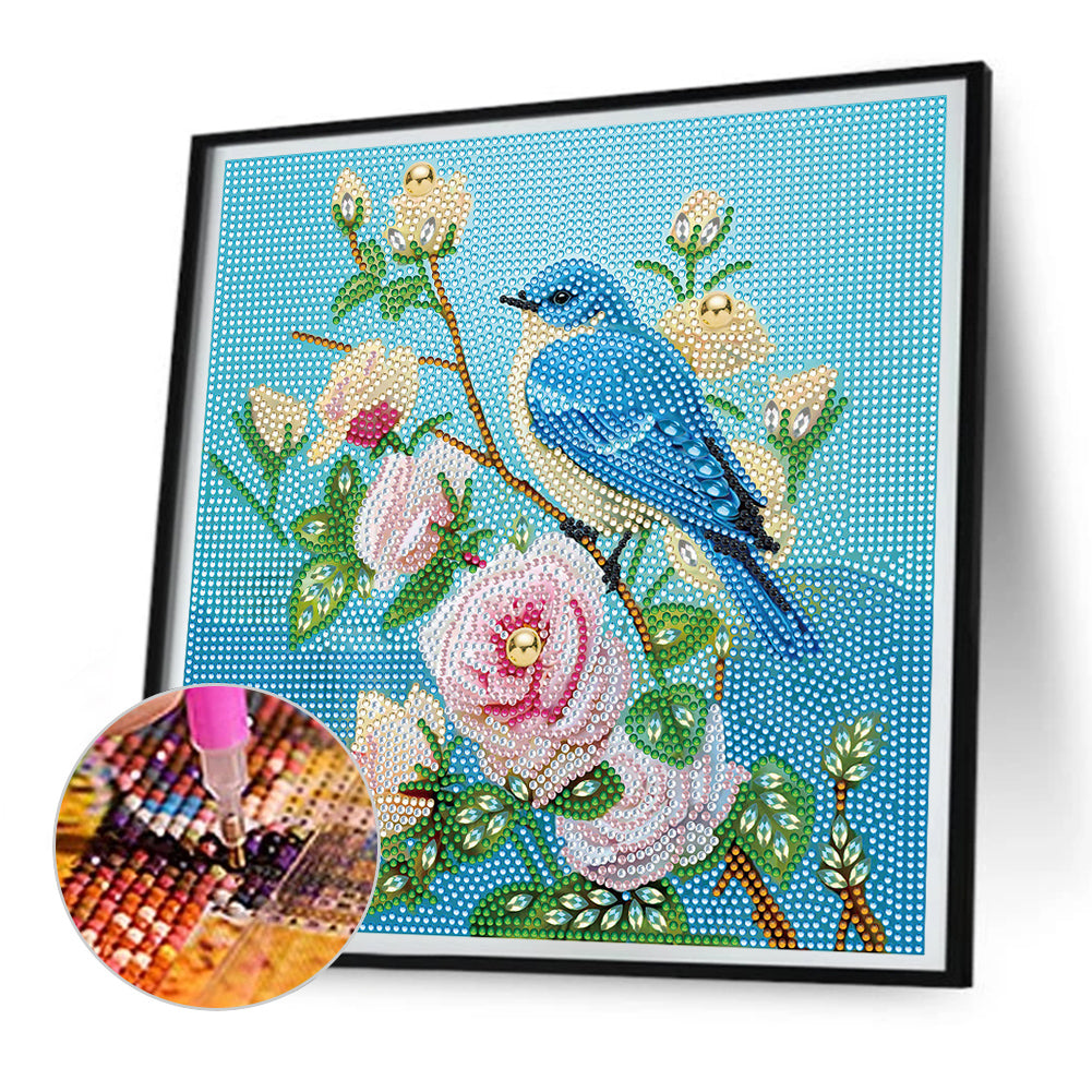 Garden Bluebird - Full Special Shaped Drill Diamond Painting 30*30CM