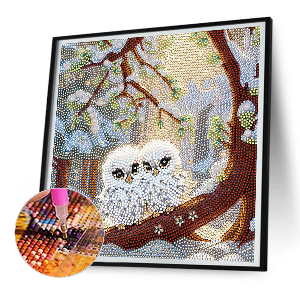 White Owl - Full Special Shaped Drill Diamond Painting 30*30CM