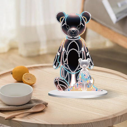 Diamond Painting Desktop Decor for Office Desktop Decor (Black Bear White Bear)