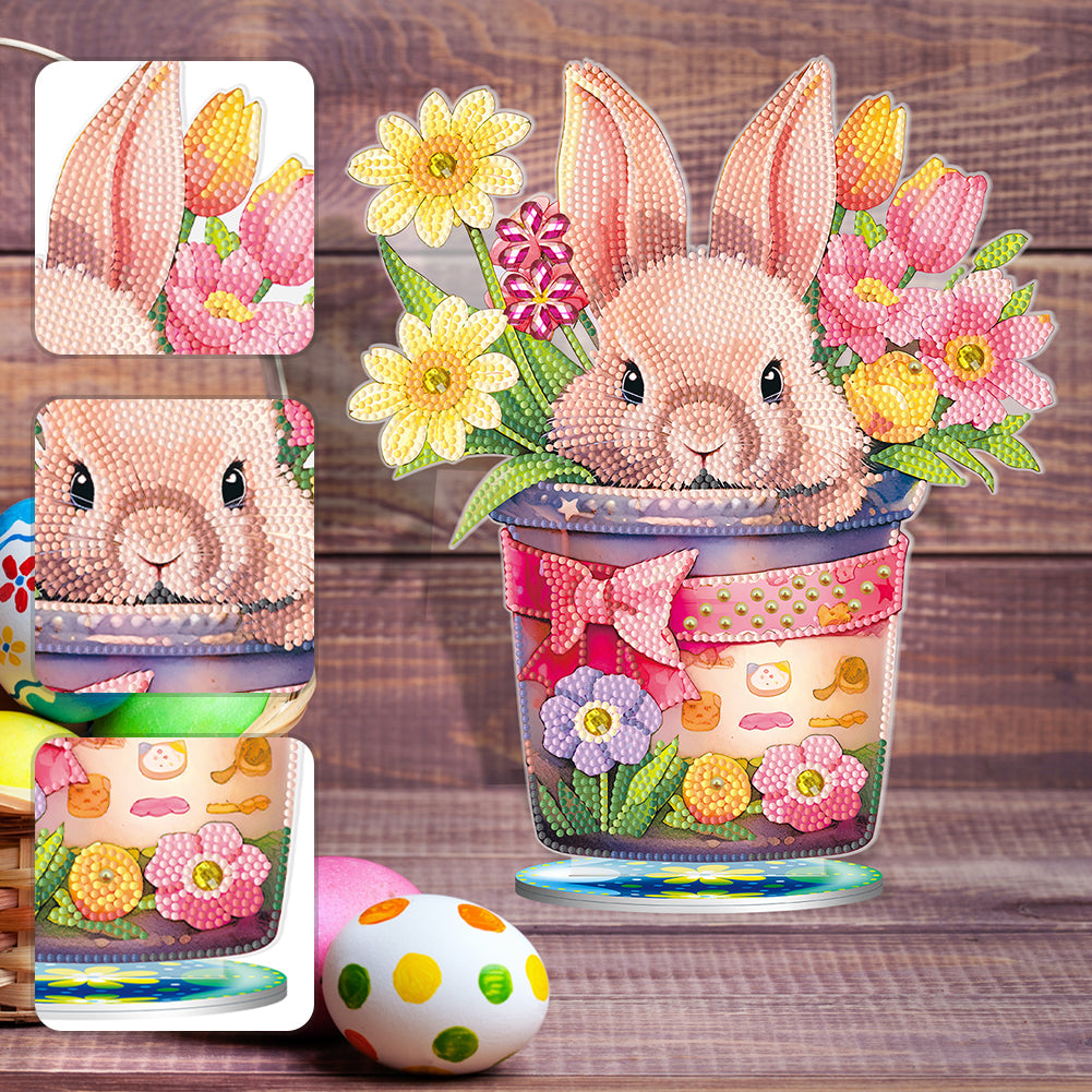 DIY Diamond Painting Desktop Ornaments Kit for Office Decor (Easter Egg Bunny)