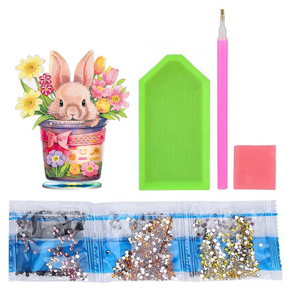 DIY Diamond Painting Desktop Ornaments Kit for Office Decor (Easter Egg Bunny)