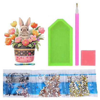 DIY Diamond Painting Desktop Ornaments Kit for Office Decor (Easter Egg Bunny)