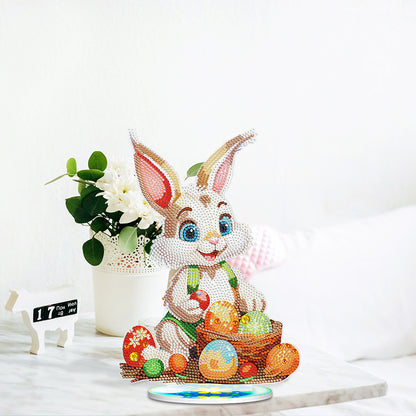 DIY Diamond Painting Desktop Ornaments Kit for Office Decor (Easter Egg Bunny)