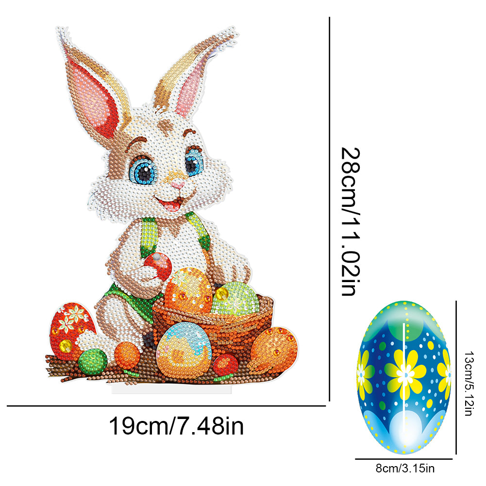 DIY Diamond Painting Desktop Ornaments Kit for Office Decor (Easter Egg Bunny)