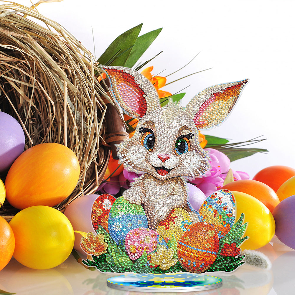 DIY Diamond Painting Desktop Ornaments Kit for Office Decor (Easter Egg Bunny)