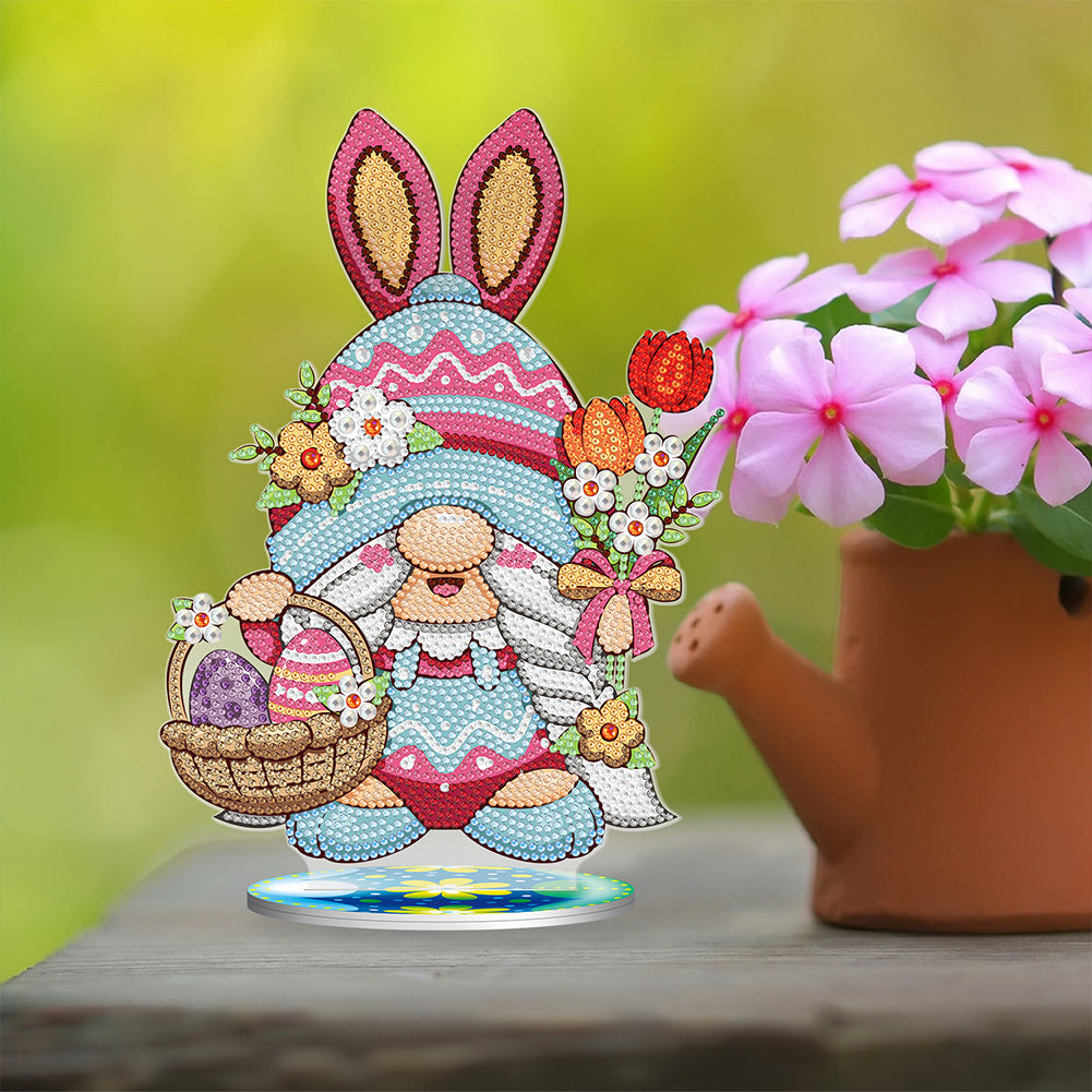 DIY Diamond Painting Desktop Ornaments Kit for Office Decor (Easter Egg Gnome)