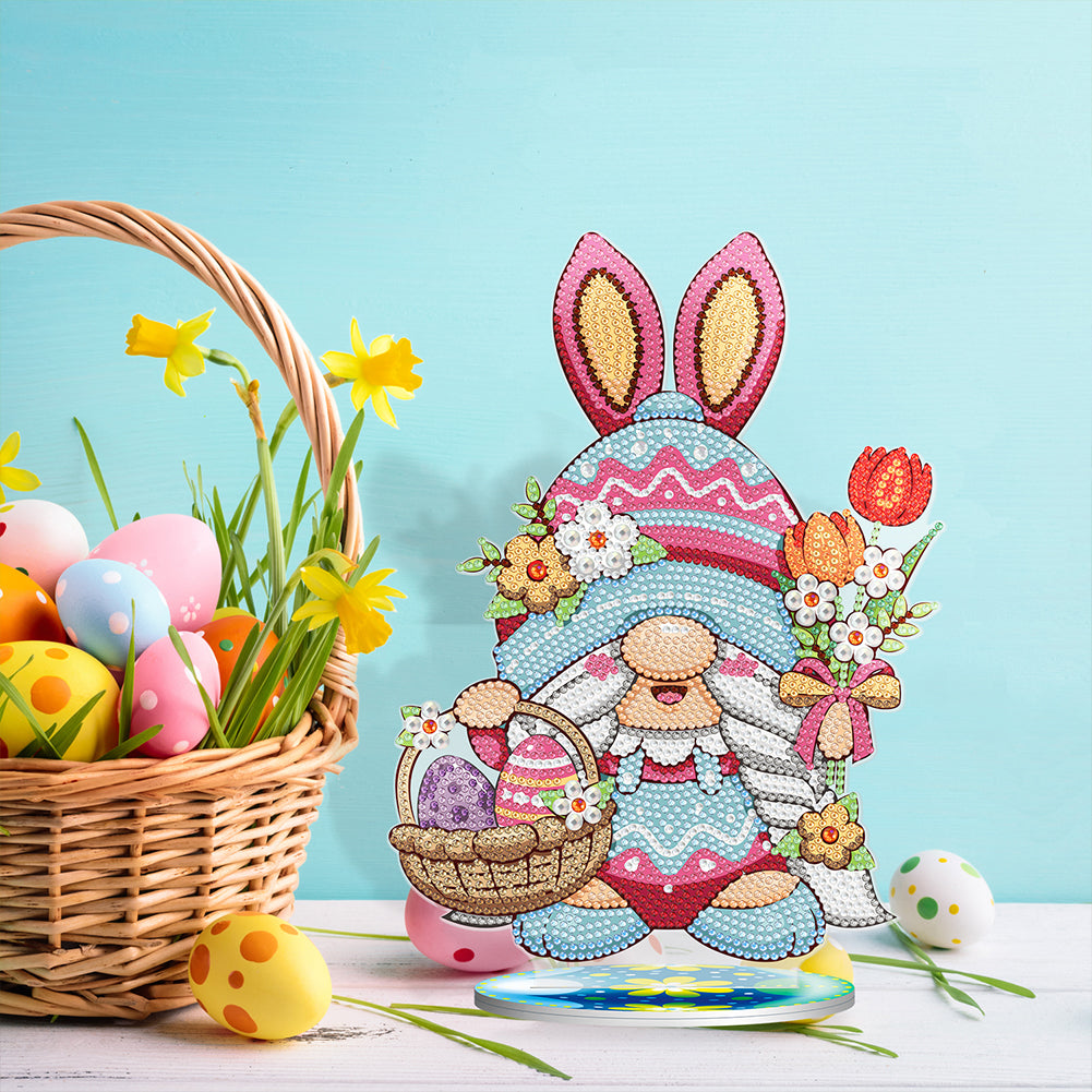DIY Diamond Painting Desktop Ornaments Kit for Office Decor (Easter Egg Gnome)