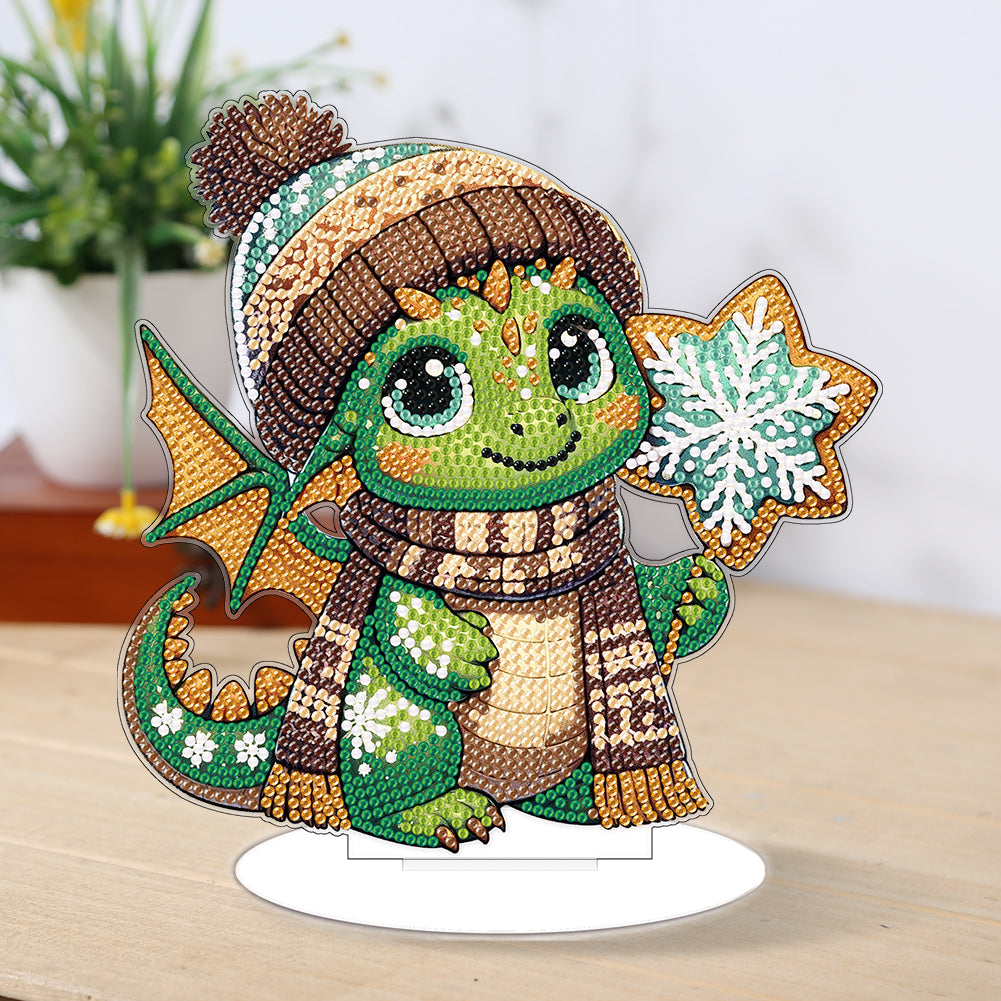 Baby Dinosaur Round Diamond Painting Desktop Decoration for Office Desktop Decor