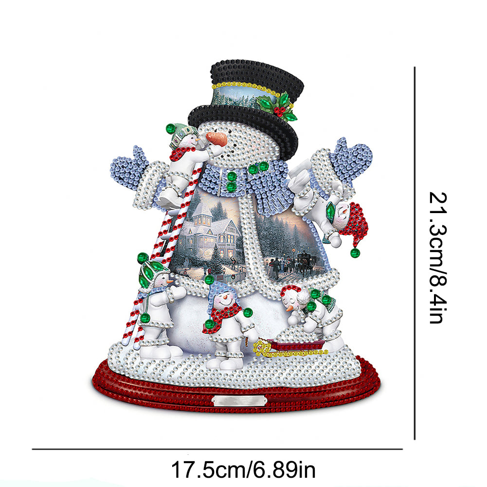 2 PCS Christmas Snowman Special Shape Diamond Painting Sticker for Boy Girl Gift