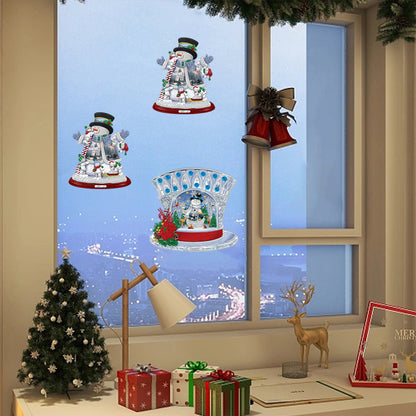 2 PCS Christmas Snowman Special Shape Diamond Painting Sticker for Boy Girl Gift