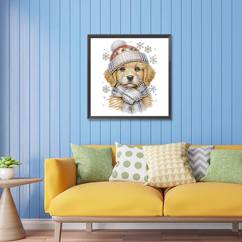 Christmas Puppy - Special Shaped Drill Diamond Painting 30*30CM