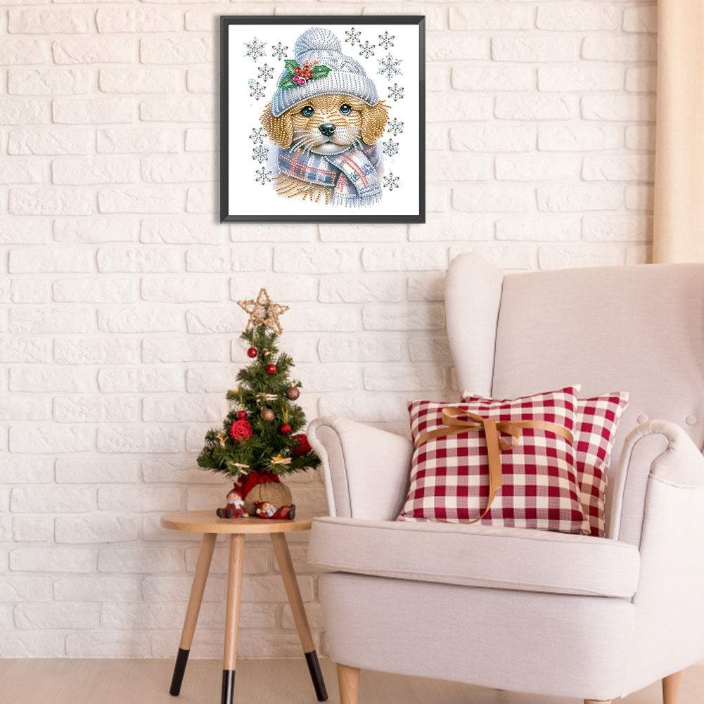 Christmas Puppy - Special Shaped Drill Diamond Painting 30*30CM