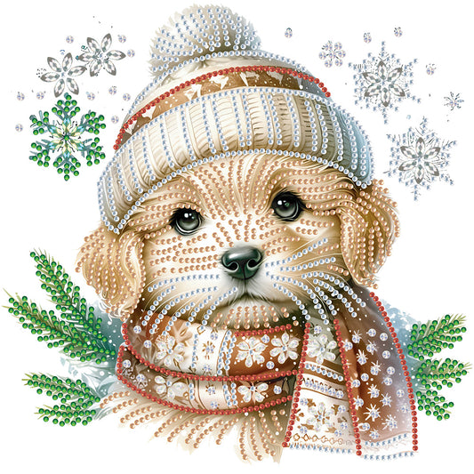 Christmas Puppy - Special Shaped Drill Diamond Painting 30*30CM