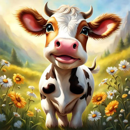 Dairy Cow - Full Round Drill Diamond Painting 30*30CM