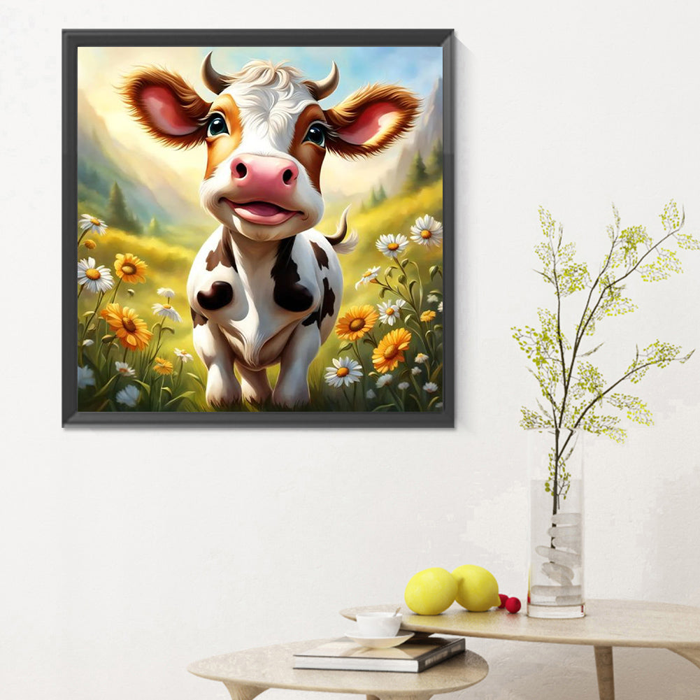 Dairy Cow - Full Round Drill Diamond Painting 30*30CM