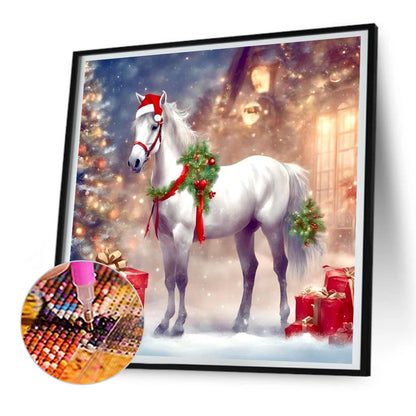 Horse In Snow - Full Round Drill Diamond Painting 30*30CM