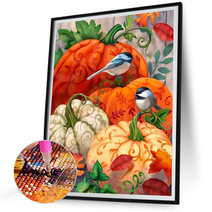 Pumpkin Bird - Full Round Drill Diamond Painting 30*40CM