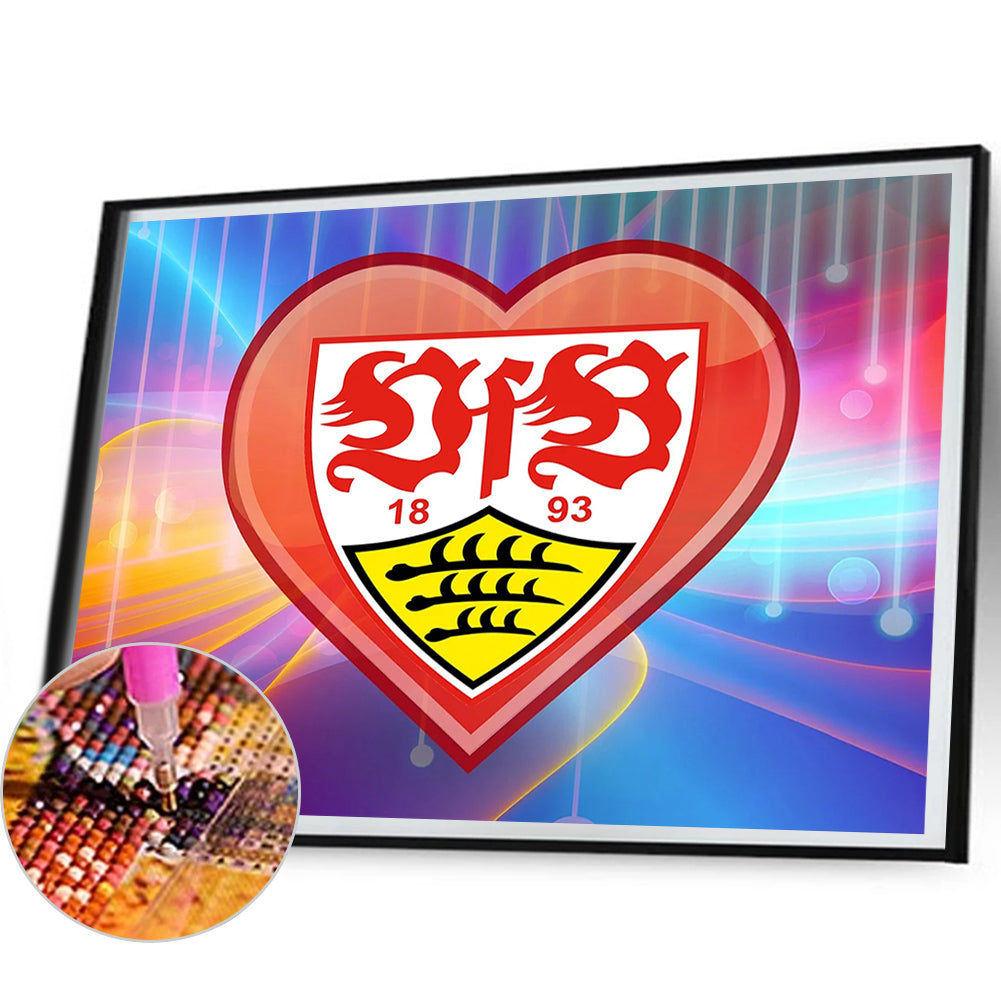 Stuttgart Flag - Full Round Drill Diamond Painting 50*40CM