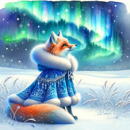 Aurora Fox - Full Round Drill Diamond Painting 30*30CM