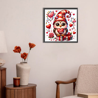 Valentine Love Owl - Full Round Drill Diamond Painting 30*30CM