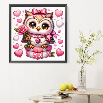 Valentine Love Owl - Full Round Drill Diamond Painting 30*30CM