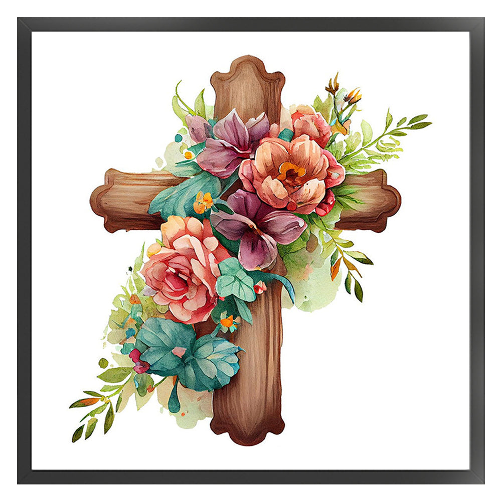 Cross Flowers - 11CT Stamped Cross Stitch 40*40CM