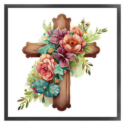 Cross Flowers - 11CT Stamped Cross Stitch 40*40CM