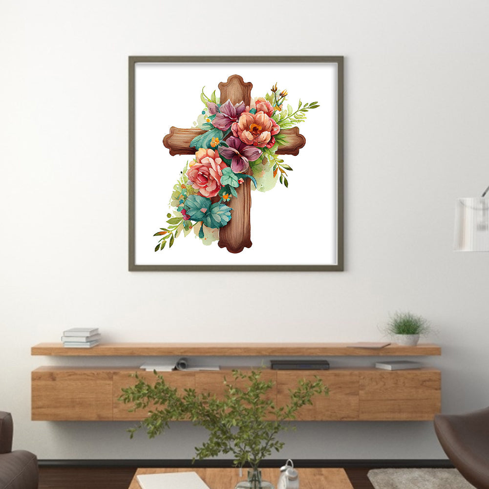 Cross Flowers - 11CT Stamped Cross Stitch 40*40CM