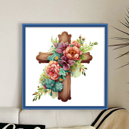 Cross Flowers - 11CT Stamped Cross Stitch 40*40CM