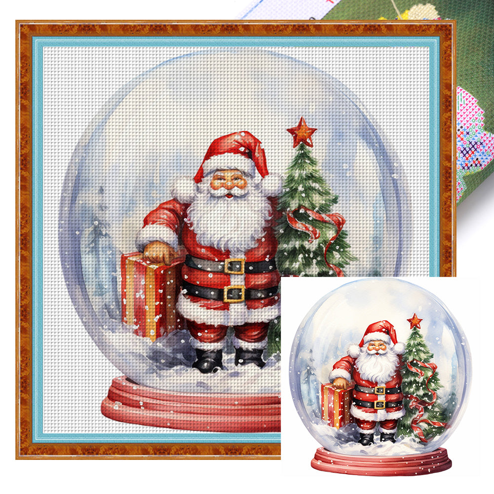 Santa Claus Crystal Ball - 11CT Stamped Cross Stitch 40*40CM