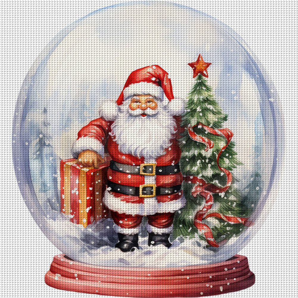 Santa Claus Crystal Ball - 11CT Stamped Cross Stitch 40*40CM