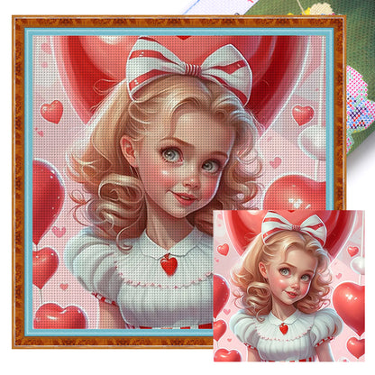 Sweet Girl - 11CT Stamped Cross Stitch 50*50CM