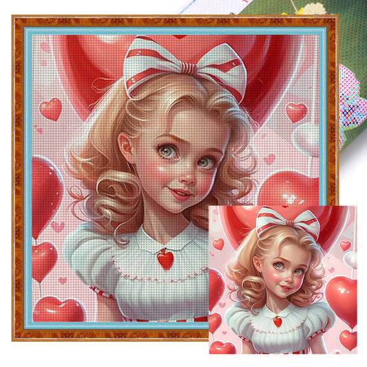 Sweet Girl - 11CT Stamped Cross Stitch 50*50CM